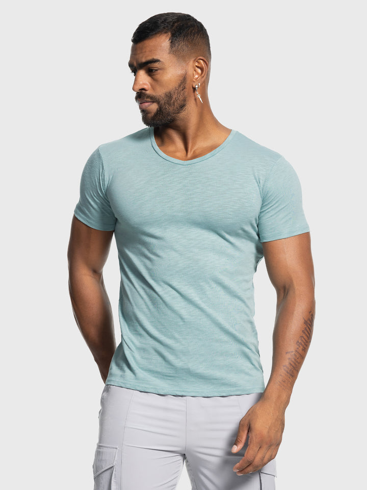 Slub V-neck T-shirt New