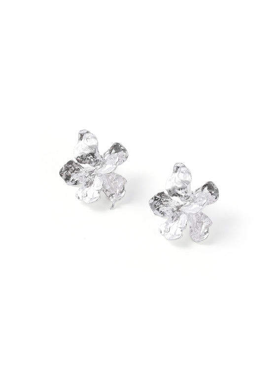 Pendientes florales de plata