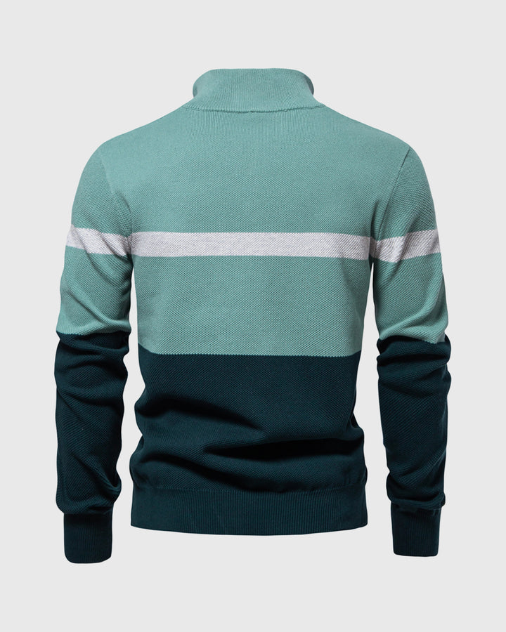 Color-Block Quarter-Zip Sweater New