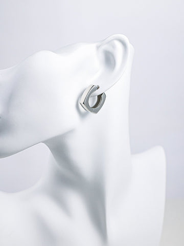 Square Metal Sliver Earrings