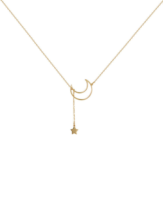 Moon Necklace Golden - alasmoyer